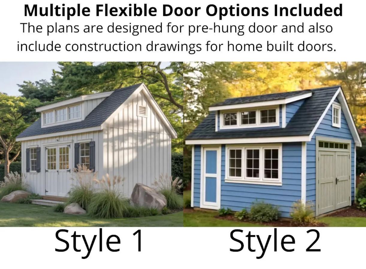 12x16 Garden Shed Plans with Loft (PDF)