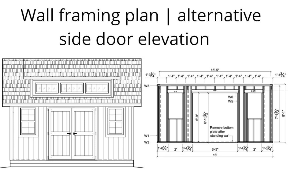 12x16 Garden Shed Plans with Loft (PDF)