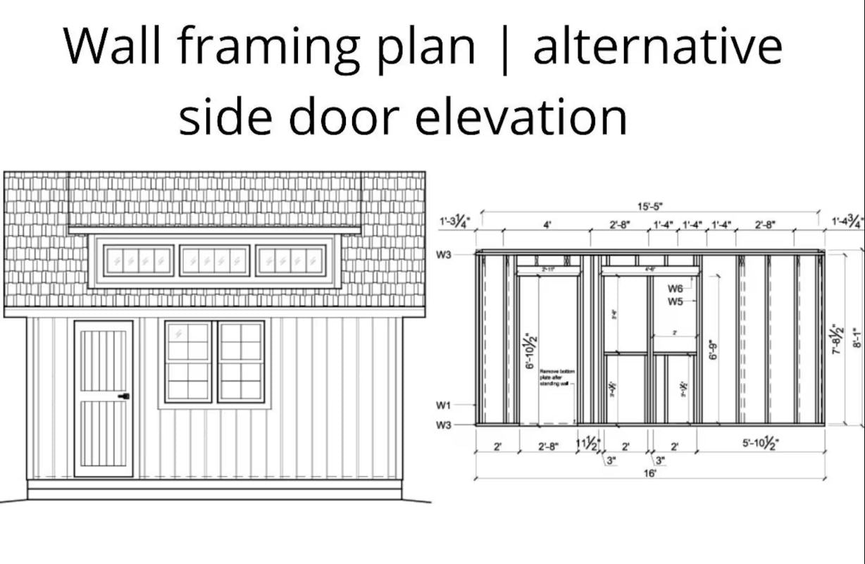 12x16 Garden Shed Plans with Loft (PDF)