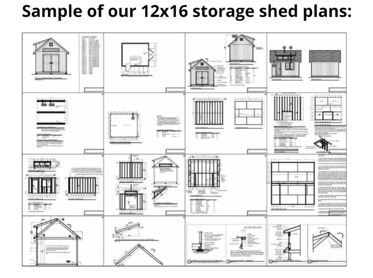 12x16 Garden Shed Plans with Loft (PDF)