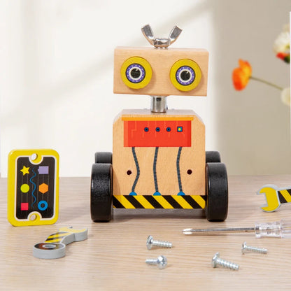Wooden Montessori Multifunctional Gear Assembly Robot For Kids