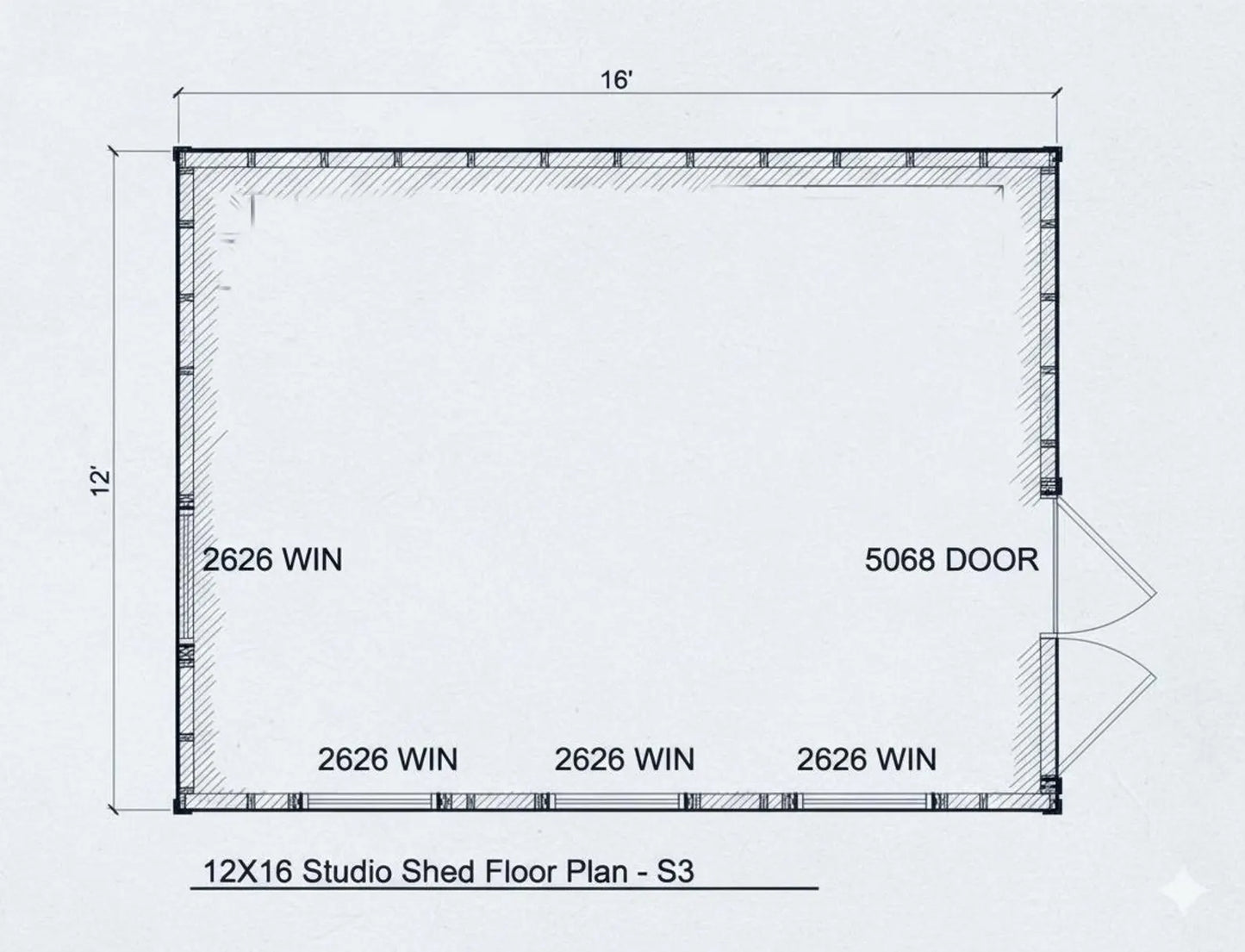 12x16 Modern Office Shed Plans | 12x16 Backyard Office Plans | Instant PDF Download