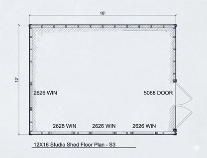 12x16 Modern Office Shed Plans | 12x16 Backyard Office Plans | Instant PDF Download
