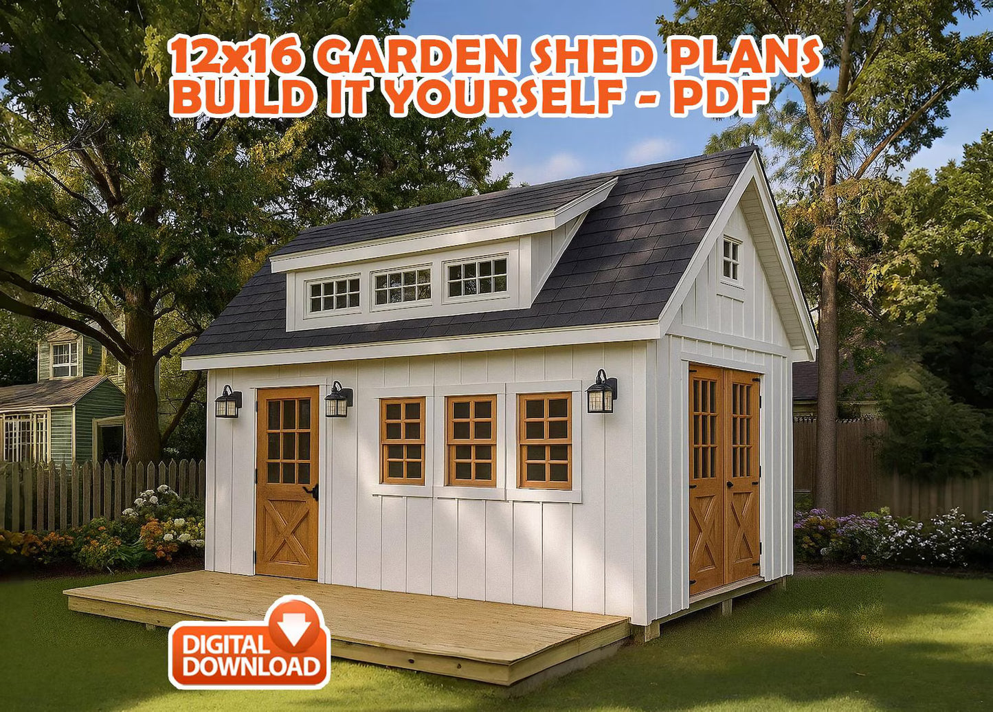 12x16 Garden Shed Plans With Loft (PDF)