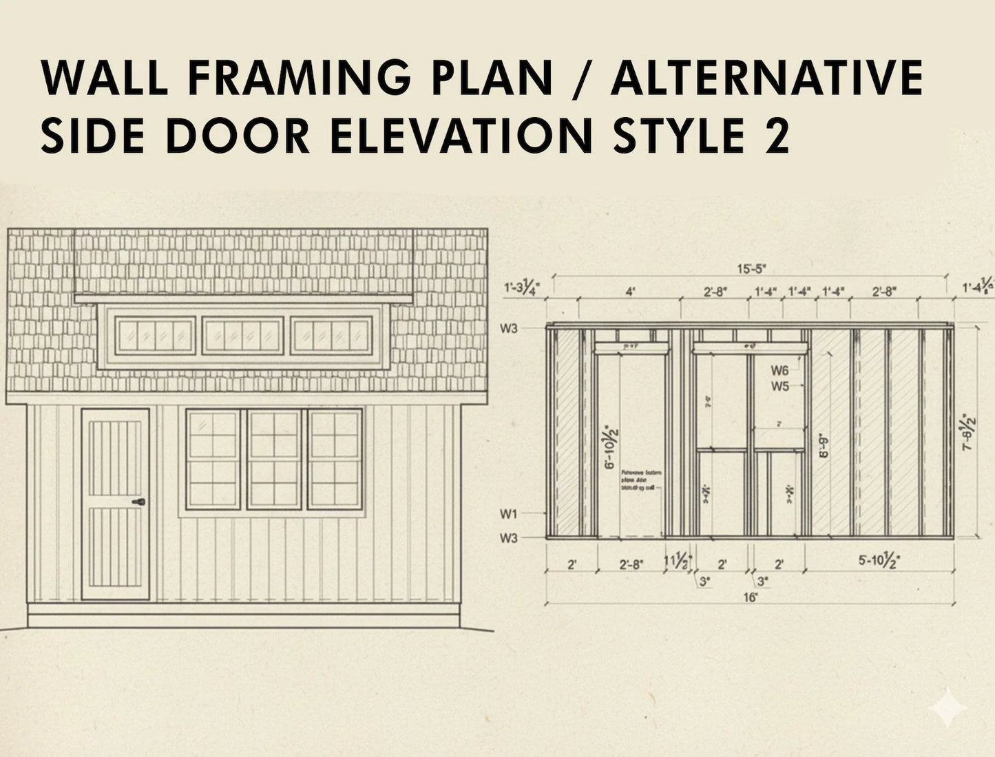 12x16 Garden Shed Plans With Loft (PDF)
