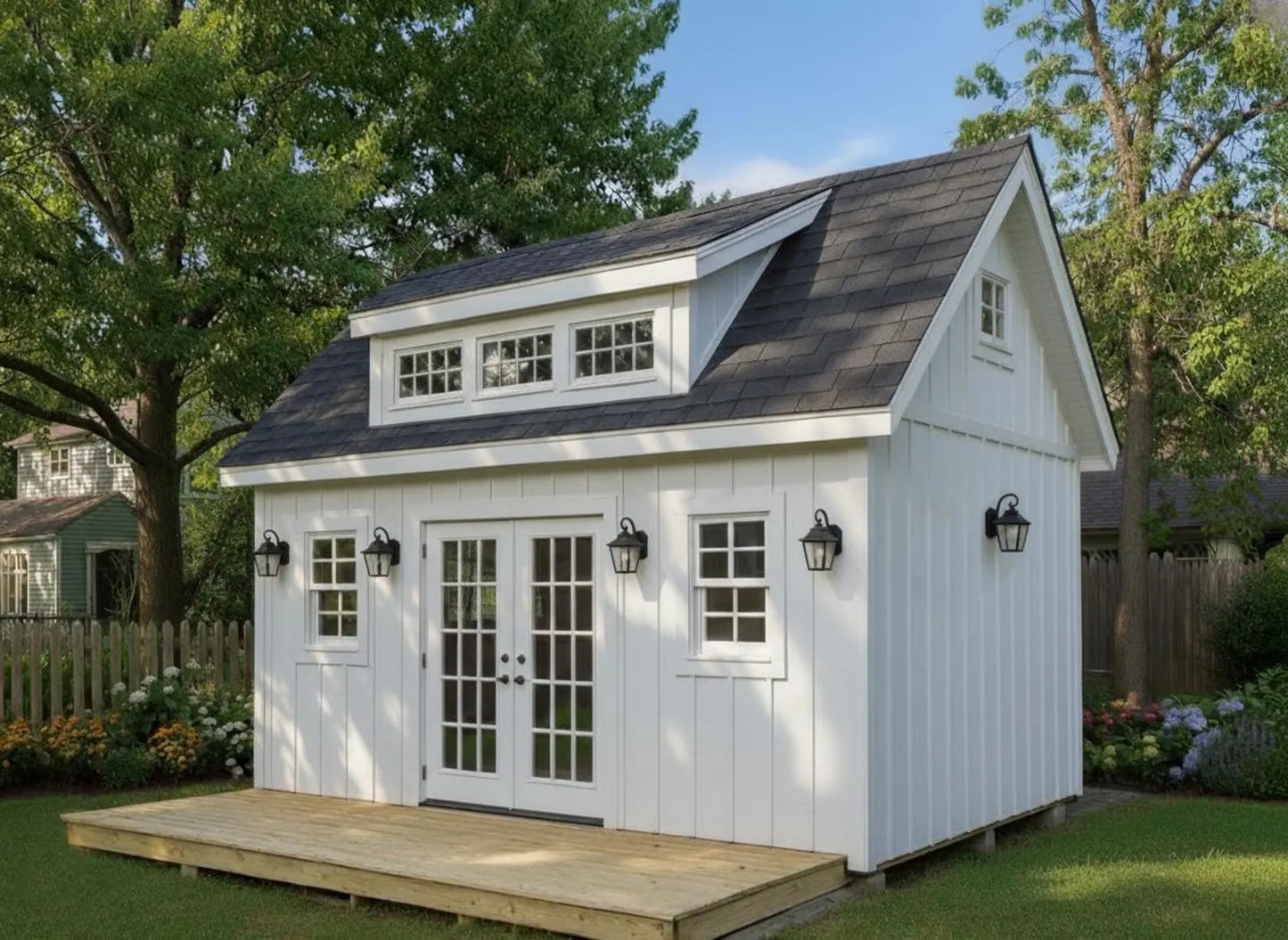 12x16 Garden Shed Plans With Loft (PDF) – Workshop & Storage Shed with Double Doors, Blueprints with Materials List and 2 Door Options
