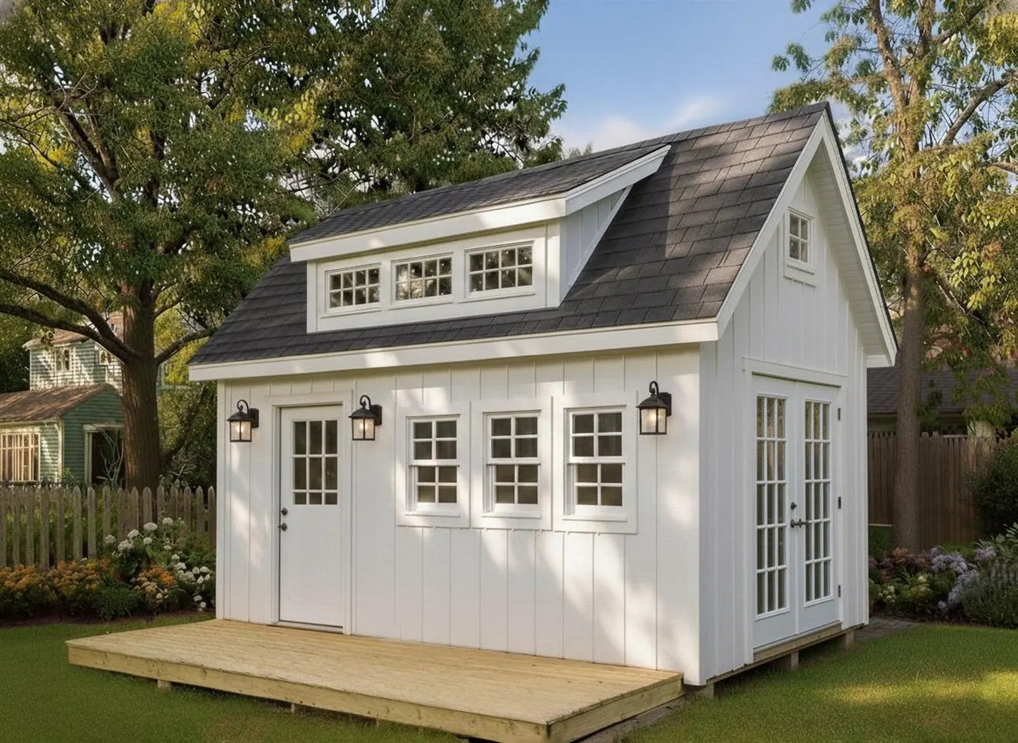 12x16 Garden Shed Plans With Loft (PDF) – Workshop & Storage Shed with Double Doors, Blueprints with Materials List and 2 Door Options