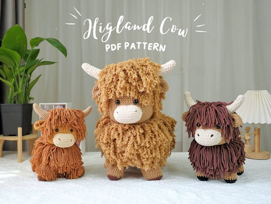 Big Highland Cow Crochet Pattern PDF