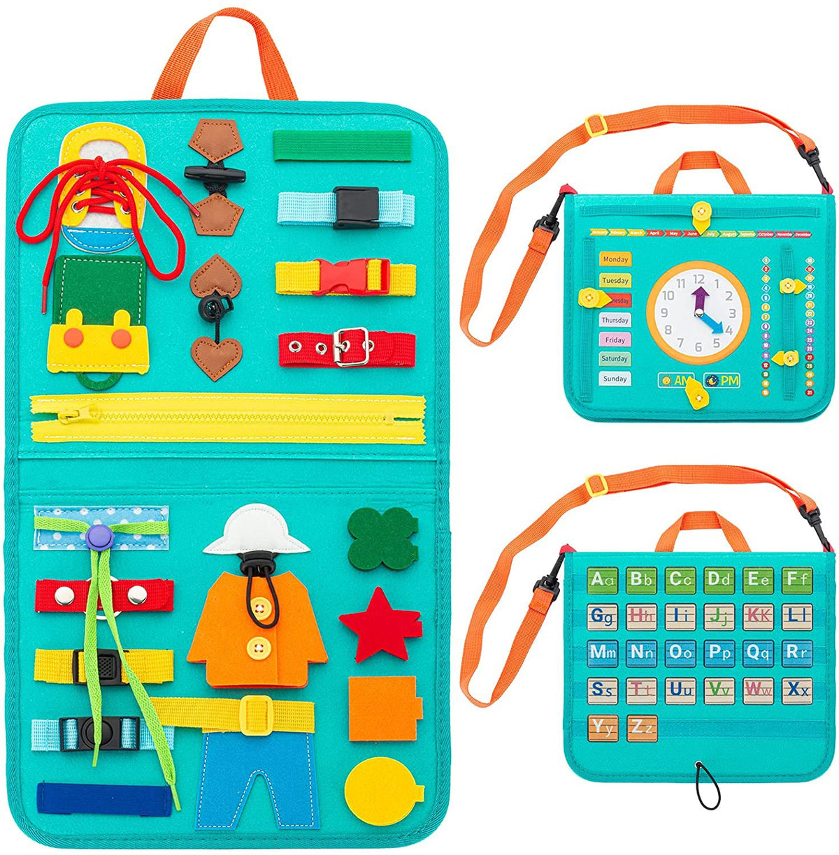 Montessori Dressing Skills Busy Board Bag – Felt Learning Toy for Toddlers
