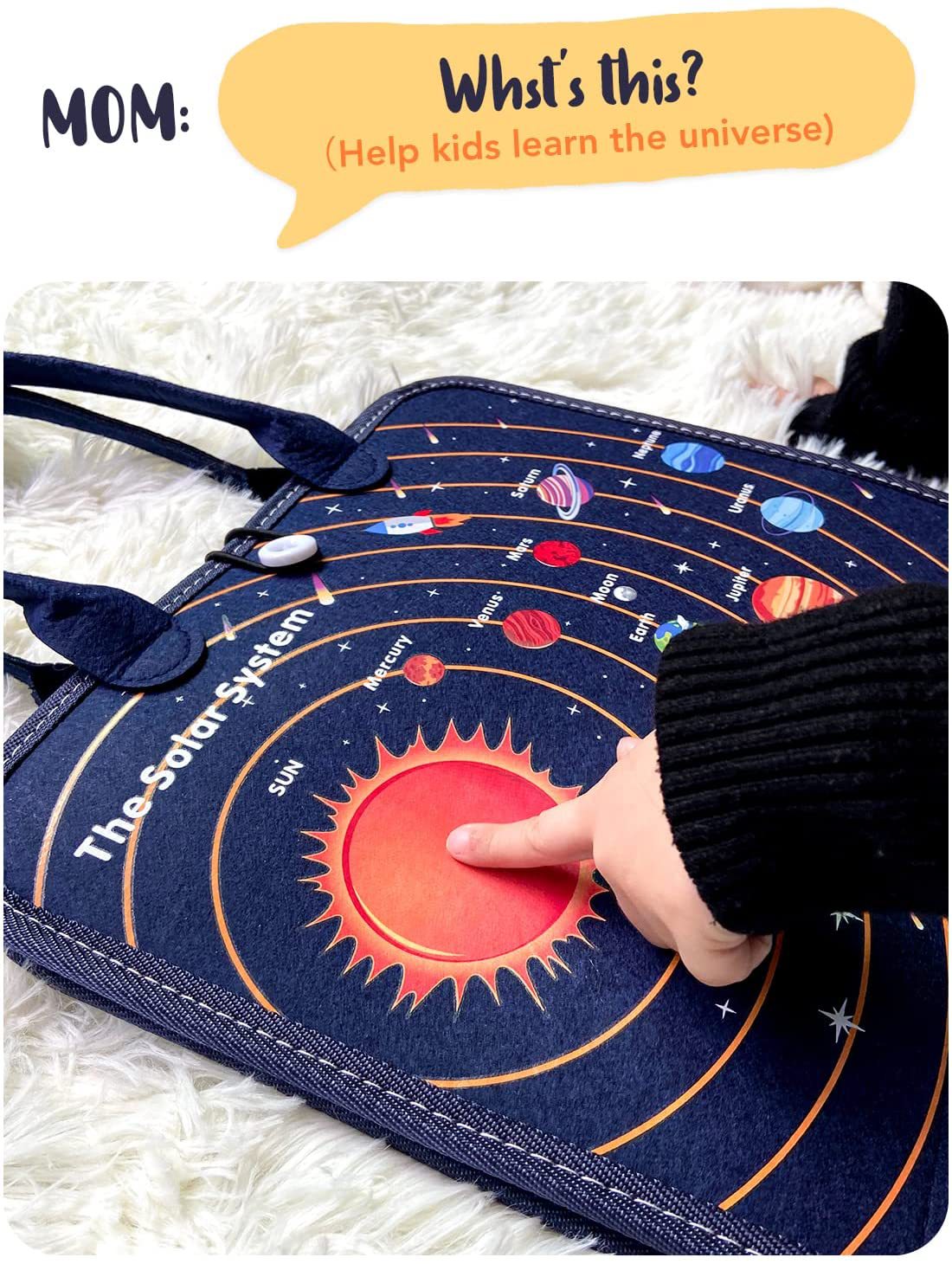 Montessori Dressing Skills Busy Board Bag – Felt Learning Toy for Toddlers