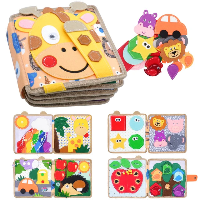 Montessori Felt Busy Book for Toddlers – Farm Animal Quiet Book Sensory Toy for Storytelling & Early Learning