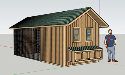 Large Chicken Coop Plans 8x22 ft with Run