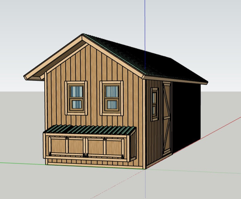 Large Chicken Coop Plans 8x22 ft with Run