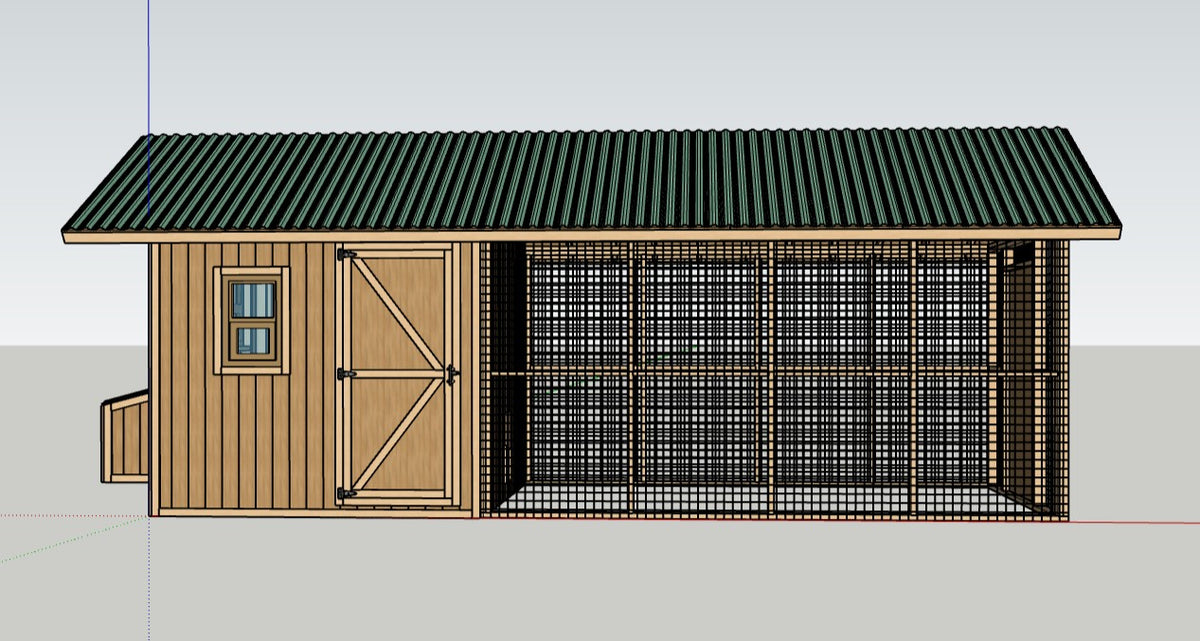 Large Chicken Coop Plans 8x22 ft with Run