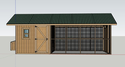 Large Chicken Coop Plans 8x22 ft with Run