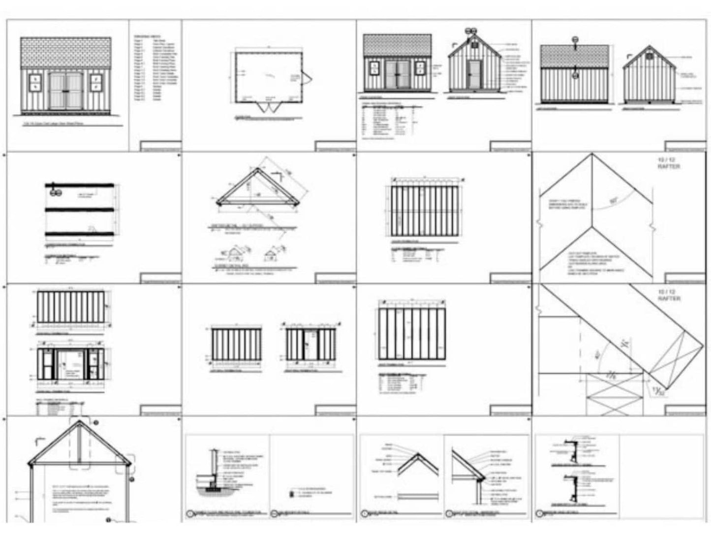 12x16 Garden Shed Plans (PDF) – DIY Storage Shed Blueprints with Materials List