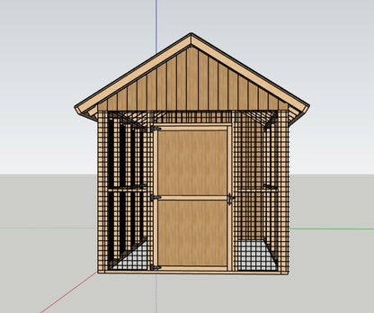 Large Chicken Coop Plans 8x22 ft with Run