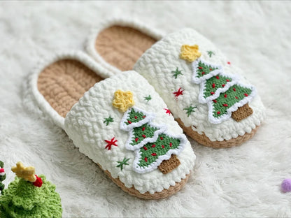 Crochet Christmas Slippers Pattern PDF