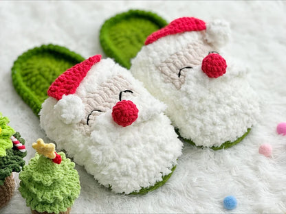 Crochet Christmas Slippers Pattern PDF