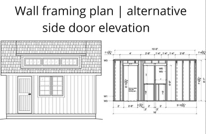 12x16 Garden Shed Plans with Loft (PDF)