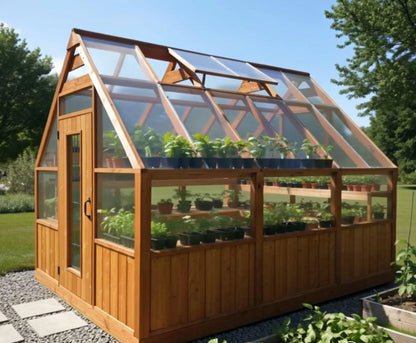 9x12 ft Cedar Greenhouse Shed Plans