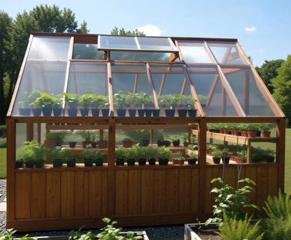 9x12 ft Cedar Greenhouse Shed Plans