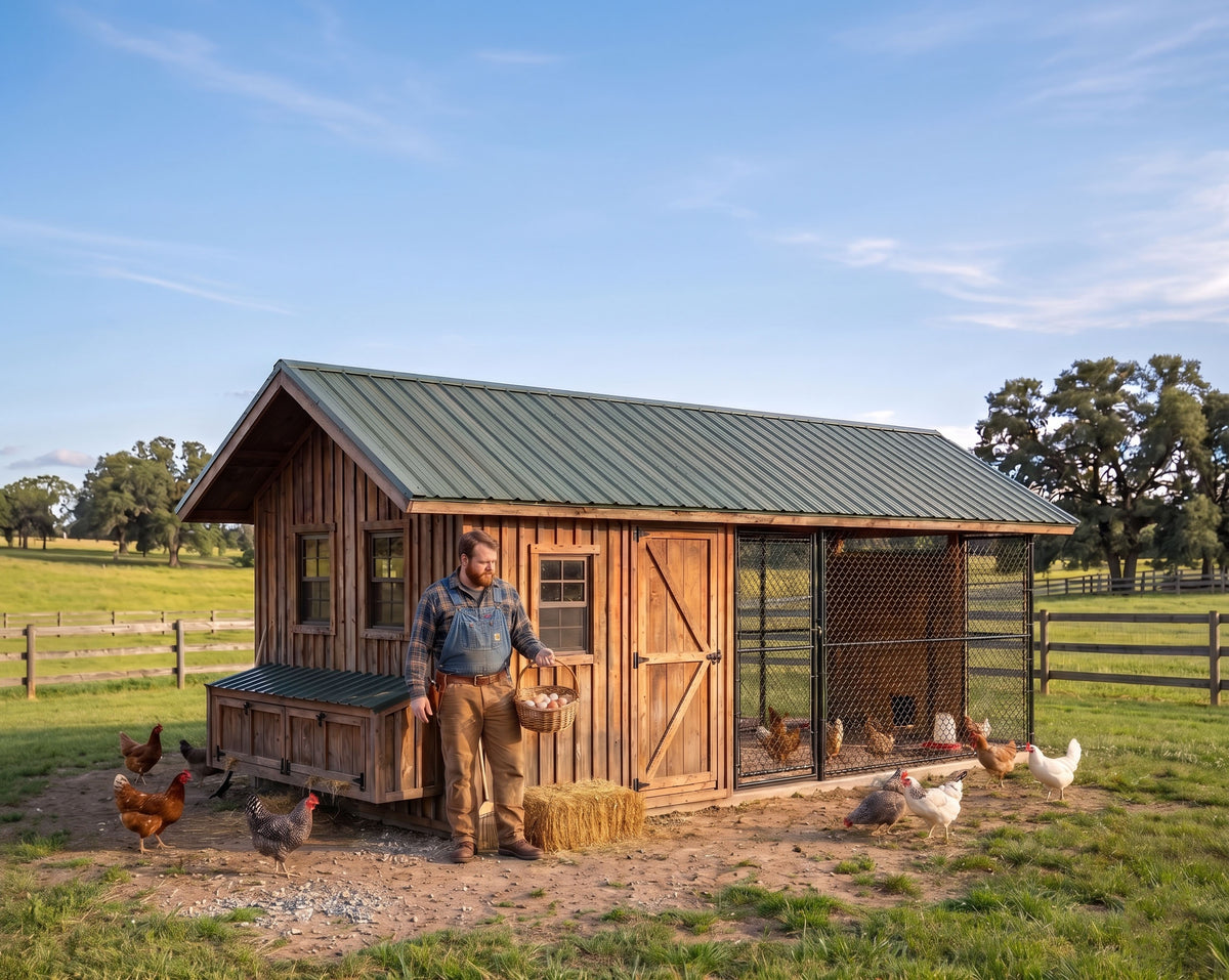 Large Chicken Coop Plans 8x22 ft with Run