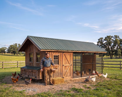 Large Chicken Coop Plans 8x22 ft with Run