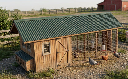 Large Chicken Coop Plans 8x22 ft with Run