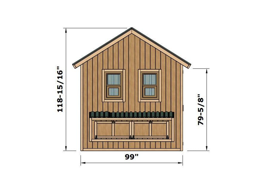 Large Chicken Coop Plans 8x22 ft with Run