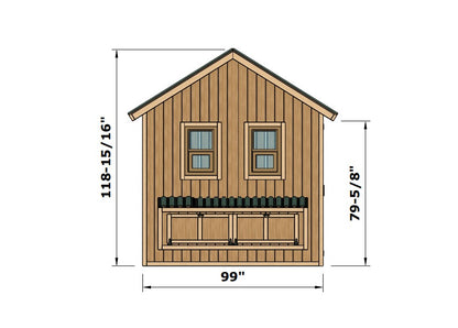 Large Chicken Coop Plans 8x22 ft with Run