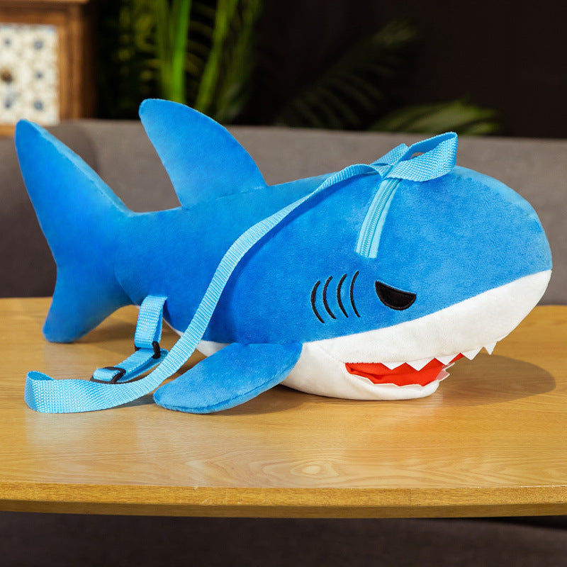 Kids Plush Shark Backpack – Cute Soft Animal School Bag for Boys & Girls