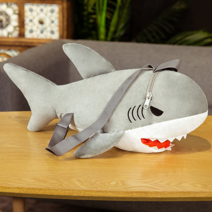 Kids Plush Shark Backpack – Cute Soft Animal School Bag for Boys & Girls