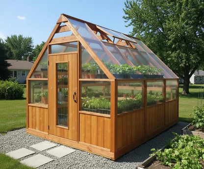 9x12 ft Cedar Greenhouse Shed Plans