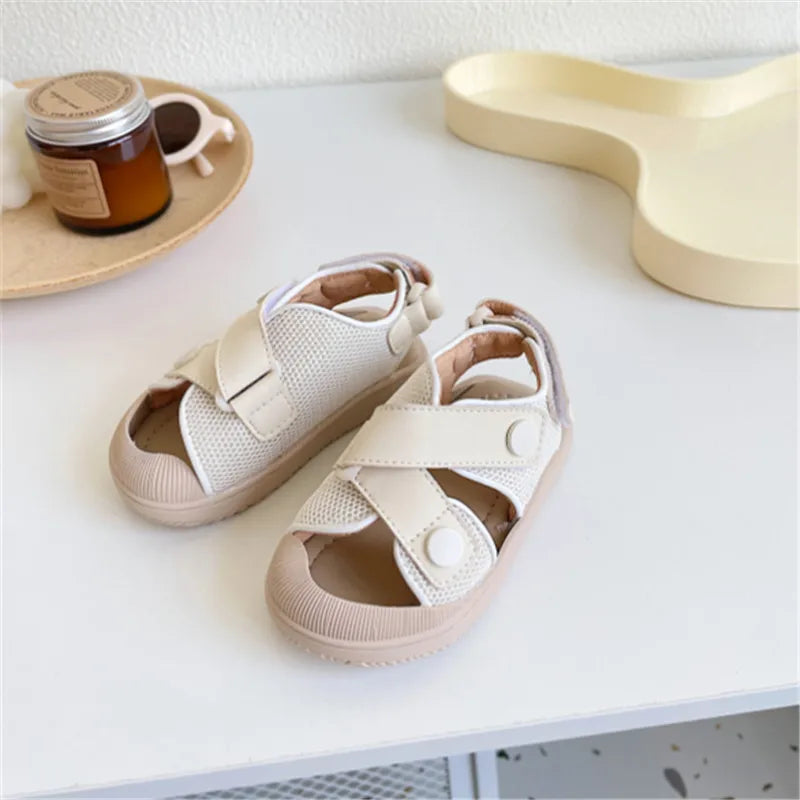 Baby Summer Sandals – Breathable Mesh Closed-Toe Shoes for Toddlers & Infants