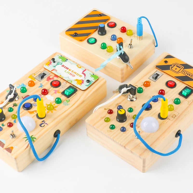 Montessori Busy Board with LED Lights