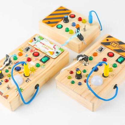 Montessori Busy Board with LED Lights