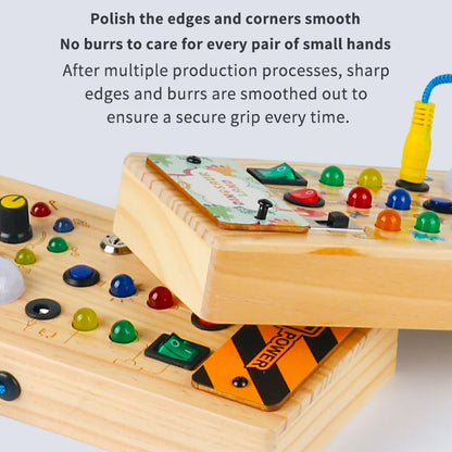 Montessori Busy Board with LED Lights