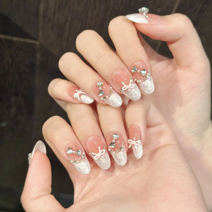 Handmade Almond Press on Nails