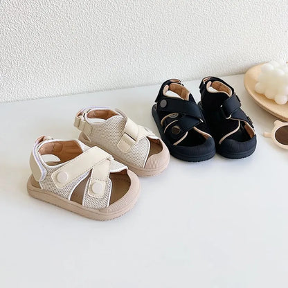 Baby Summer Sandals – Breathable Mesh Closed-Toe Shoes for Toddlers & Infants