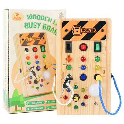 Montessori Busy Board with LED Lights