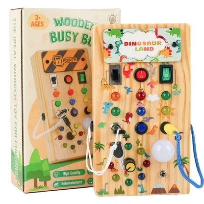 Montessori Busy Board with LED Lights