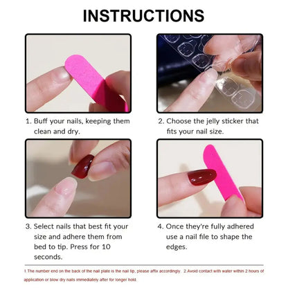 Handmade Press on Nails Pink Butterfly Design