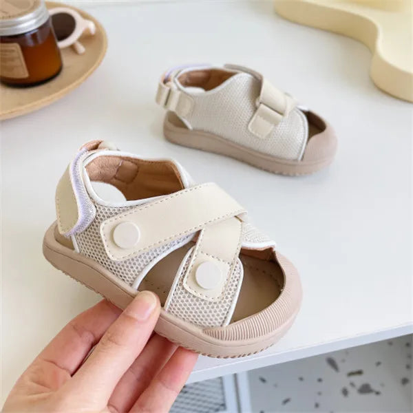 Baby Summer Sandals – Breathable Mesh Closed-Toe Shoes for Toddlers & Infants