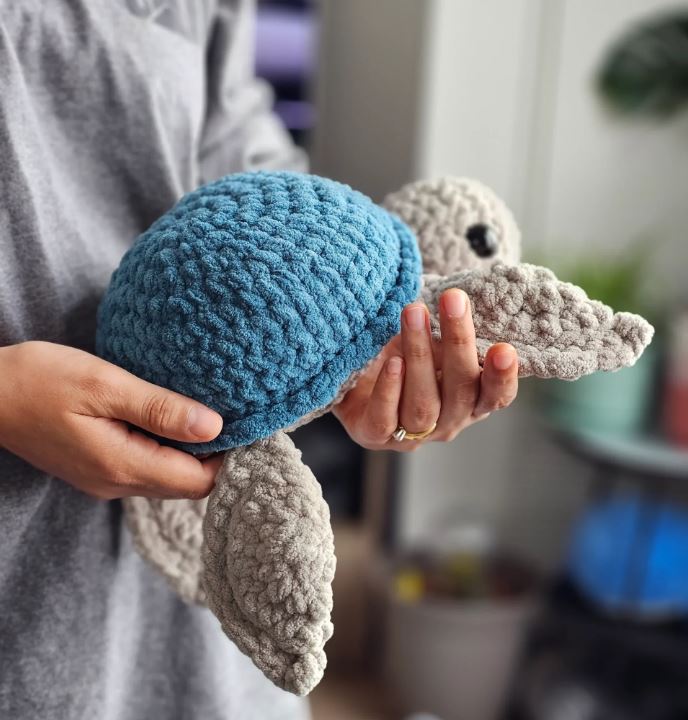 Medium No-Sew Sea Turtle Crochet Pattern | Amigurumi Turtle Plush | Instant PDF Download