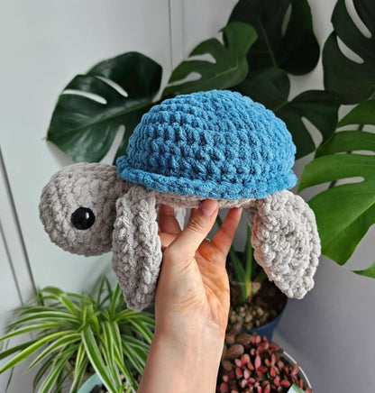 Medium No-Sew Sea Turtle Crochet Pattern | Amigurumi Turtle Plush | Instant PDF Download