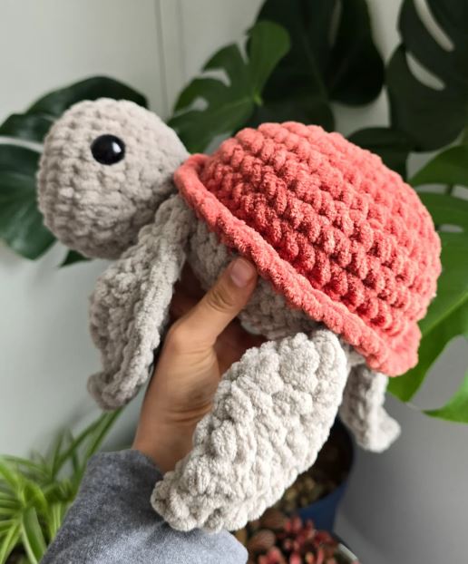 Medium No-Sew Sea Turtle Crochet Pattern | Amigurumi Turtle Plush | Instant PDF Download