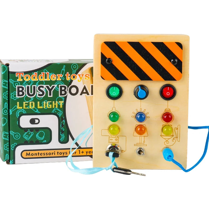 Montessori Busy Board with LED Lights
