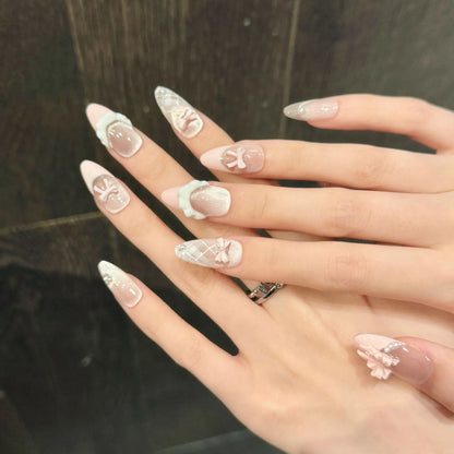 Handmade Almond Press on Nails