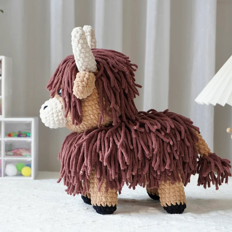 Big Highland Cow Crochet Pattern PDF